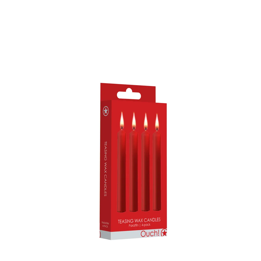 Plagerige Wax Kaarsen - 4 Stuks - Rood