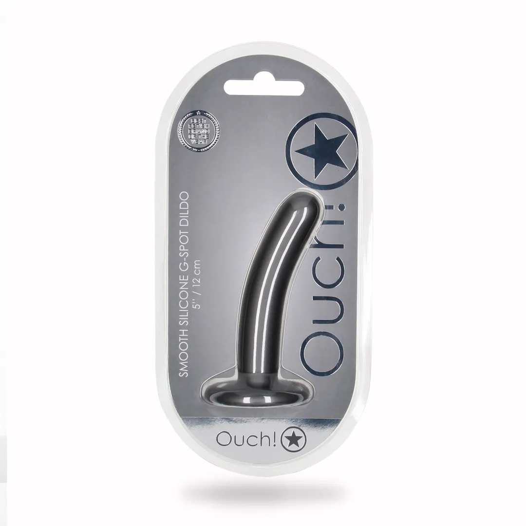 Zachte Siliconen G-Spot Dildo - 5'' / 12 cm - Gunmetal