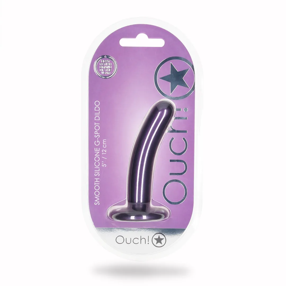 Zachte Silikon G-Spot Dildo - 5'' / 12 cm - Metallic Paars