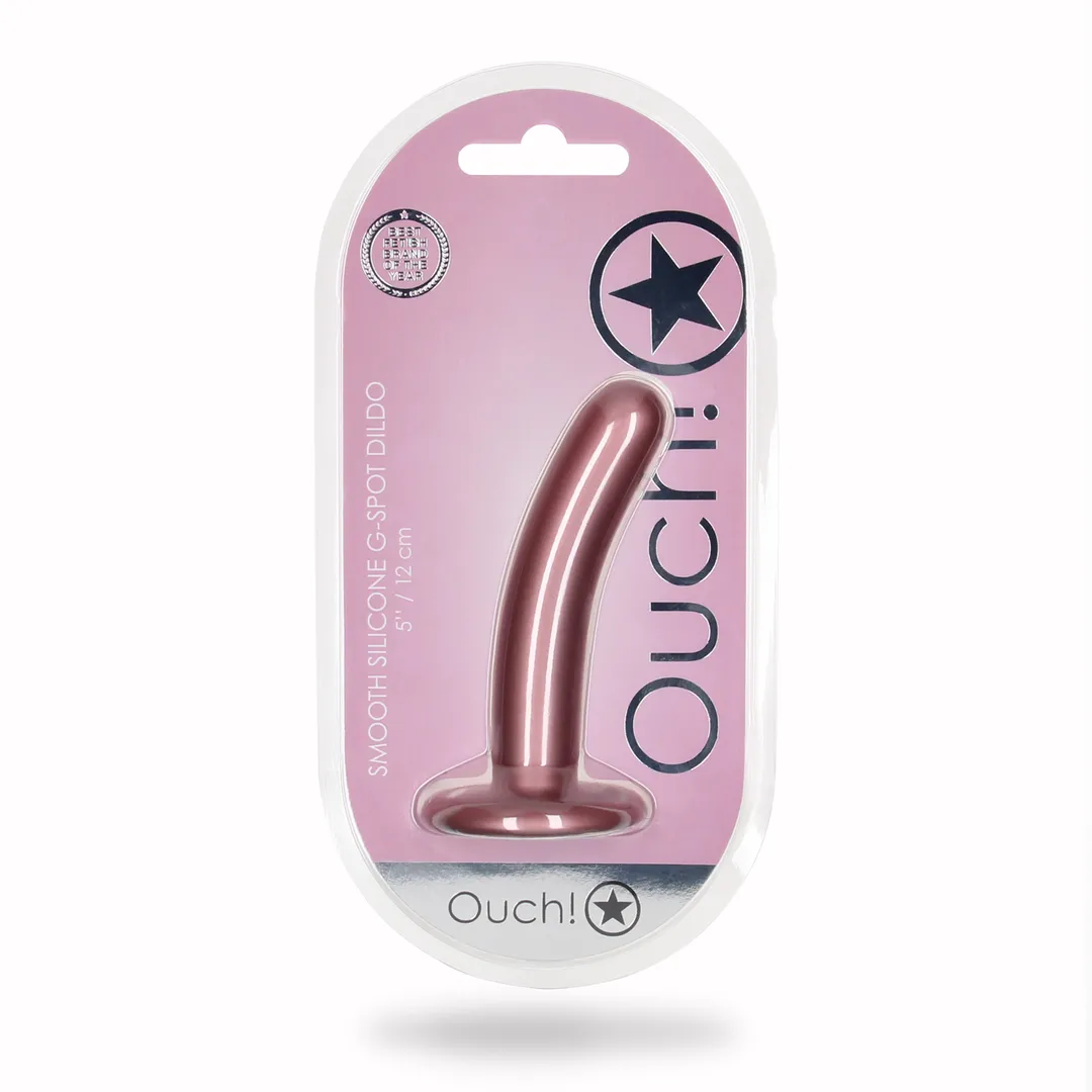 Smooth Silicone G-Spot Dildo - 5'' / 12 cm - Roségoud