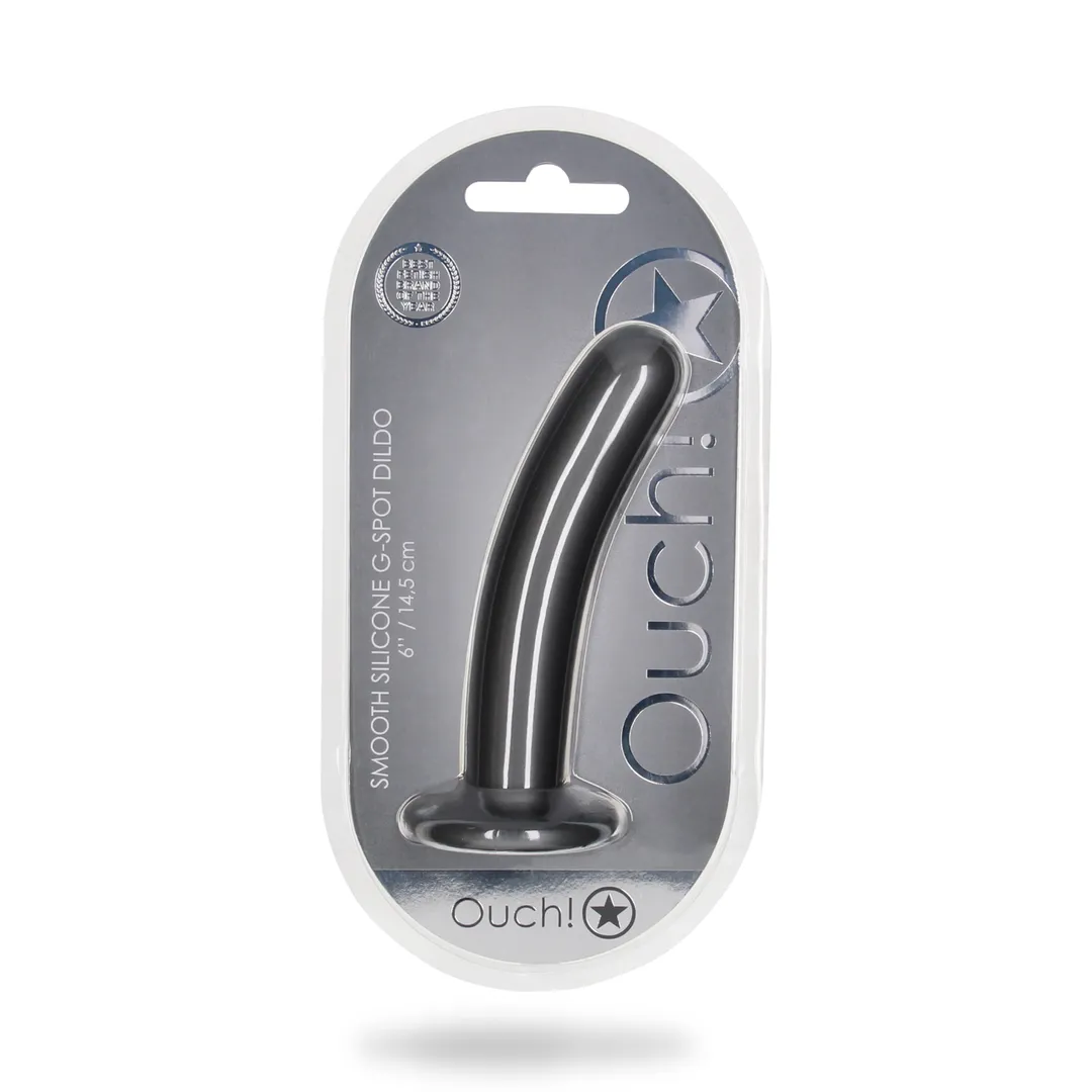Zachte Silicone G-Spot Dildo - 6'' / 14,5 cm - Gunmetal
