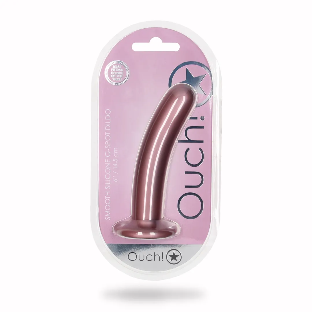 Glad Silicone G-Spot Dildo - 6'' / 14,5 cm - Rose Gold