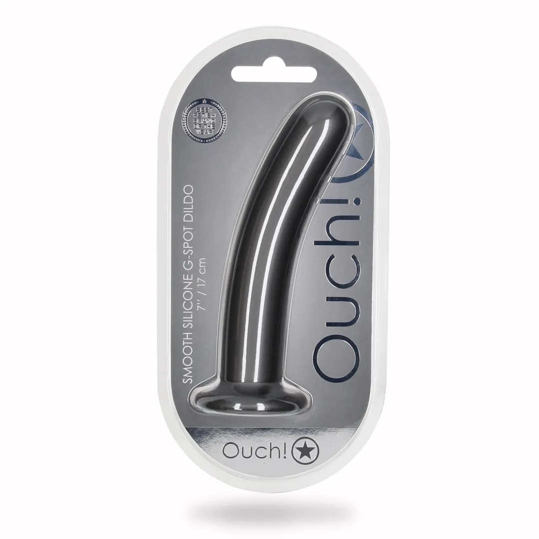 Zachte Siliconen G-Spot Dildo - 7'' / 17 cm - Gunmetal