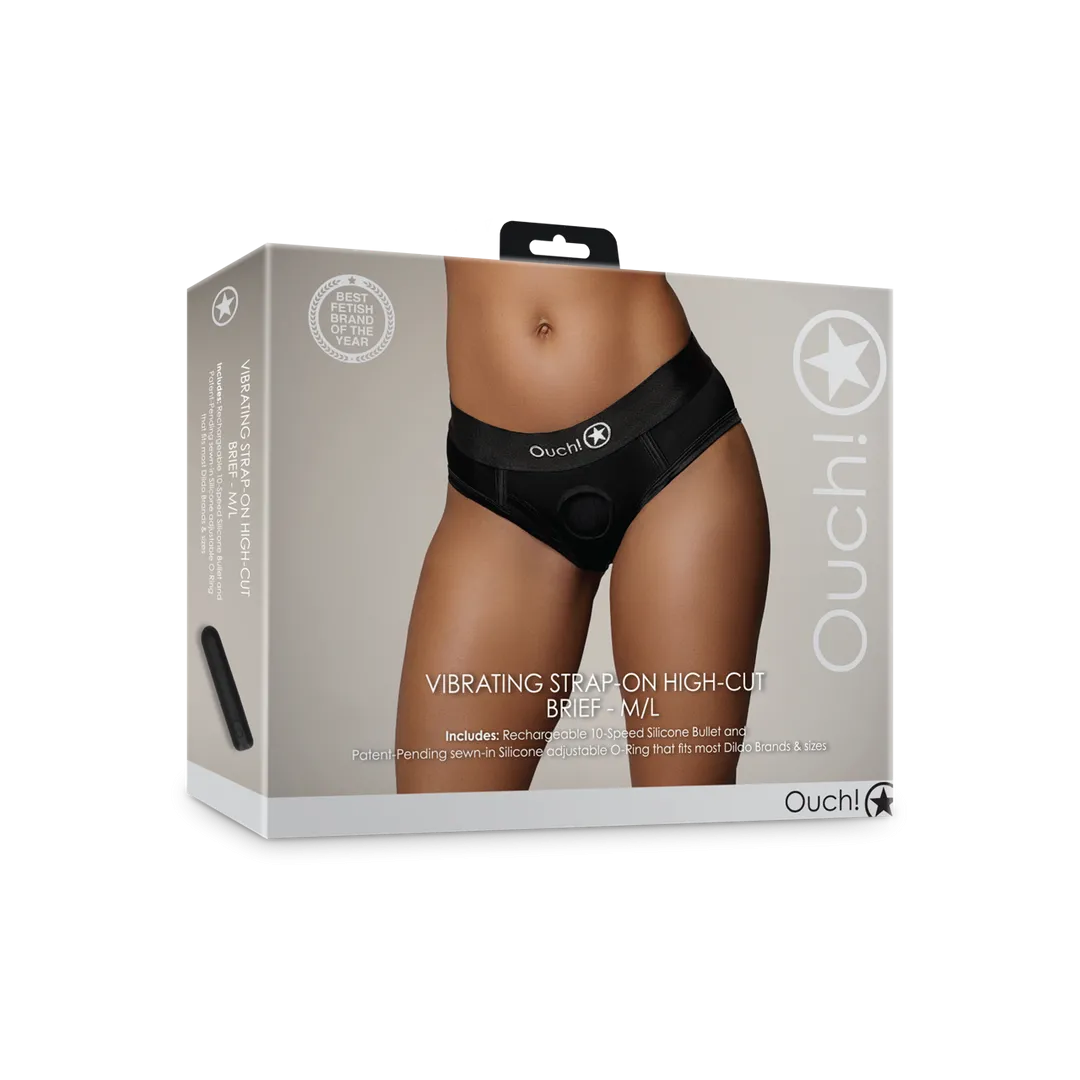 Vibrerende Strap-on Hoge Snit Boxershort - M/L - Zwart