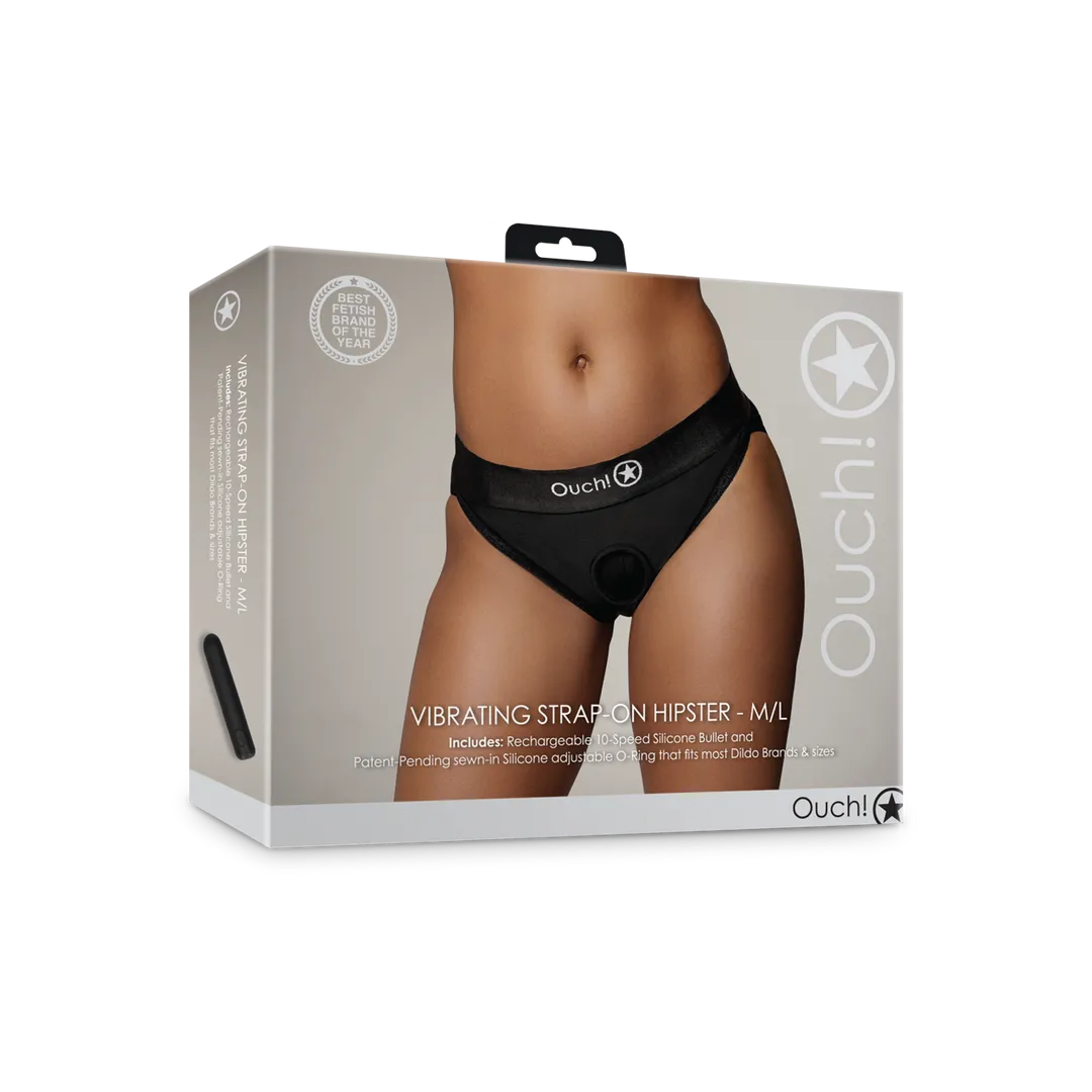 Vibrerende Strap-on Hipster - M/L - Zwart