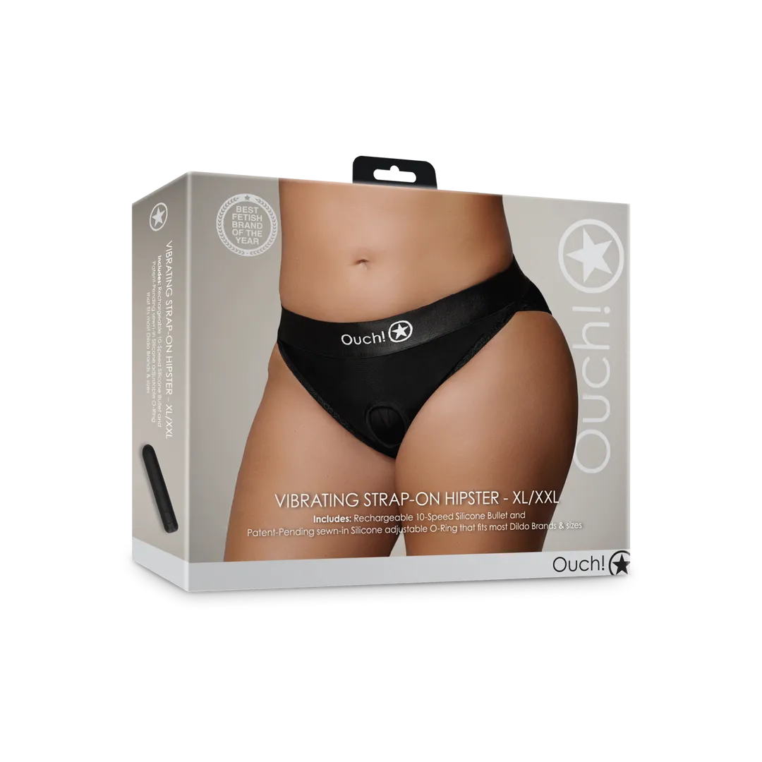 Vibrerende Strap-on Hipster - XL/XXL - Zwart