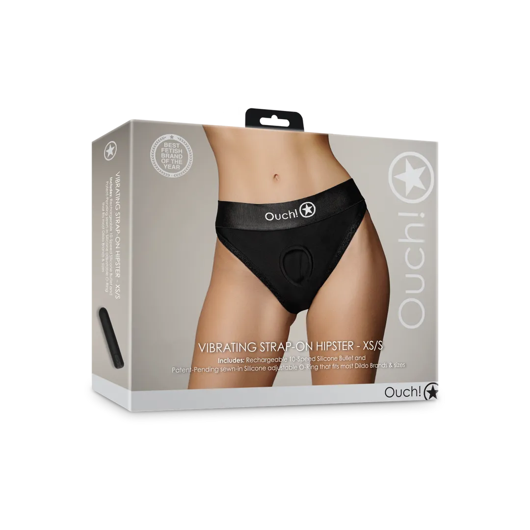 Vibrerende Strap-on Hipster - XS/S - Zwart
