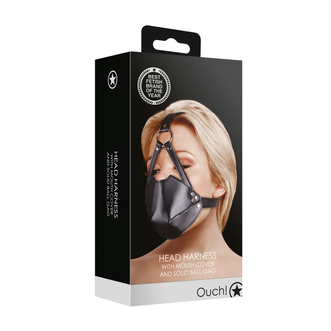 Hoofdbeugel met Mondmasker en Stevige Ballgag - Zwart