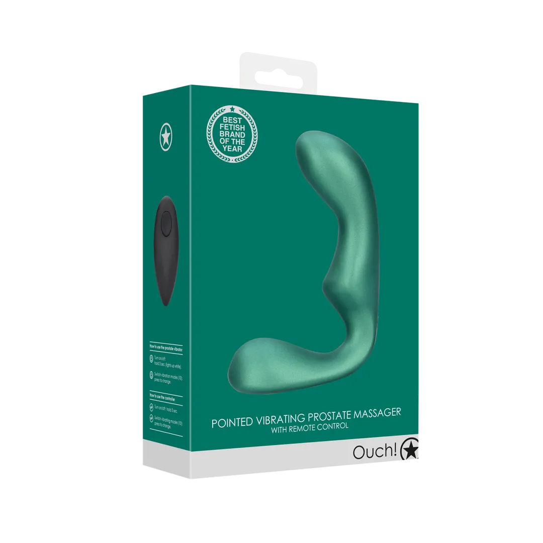 Puntige Vibrerende Prostaatmassage met Afstandsbediening - Metallic Groen