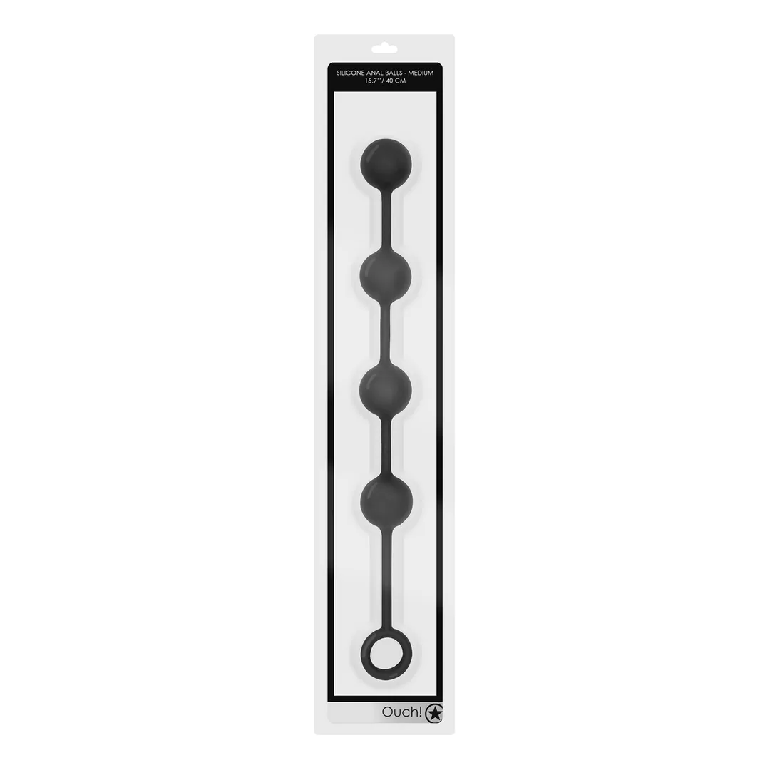 Silicone Anale Ballen - Medium - Zwart