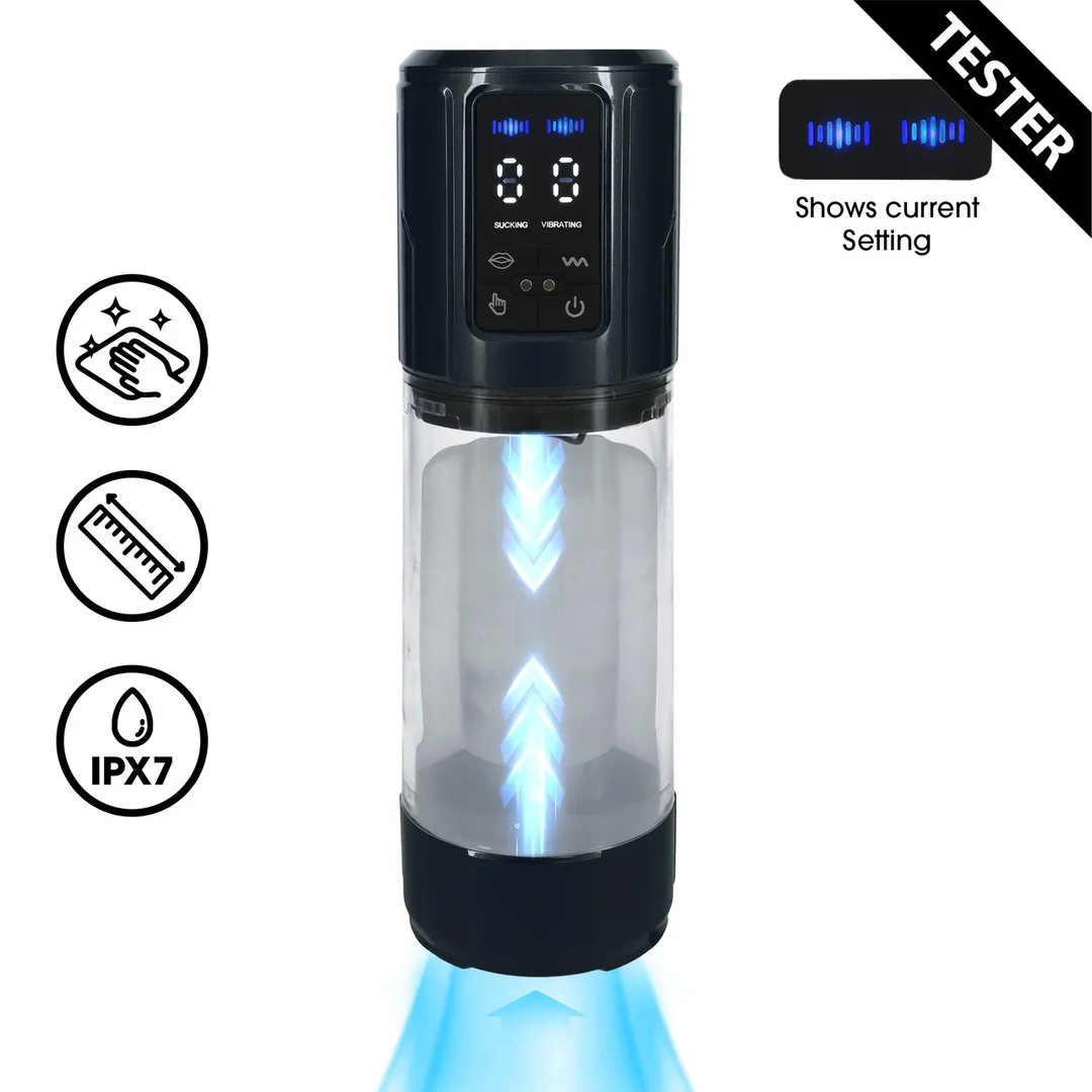 UltraLift - Automatische Waterdichte Masturbator Pomp - Gun Metal - Tester