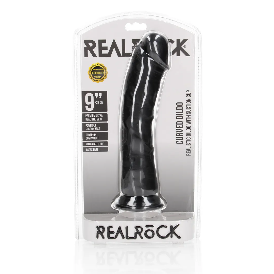 Gebogen Realistische Dildo met Zuignap - 9 / 23 cm