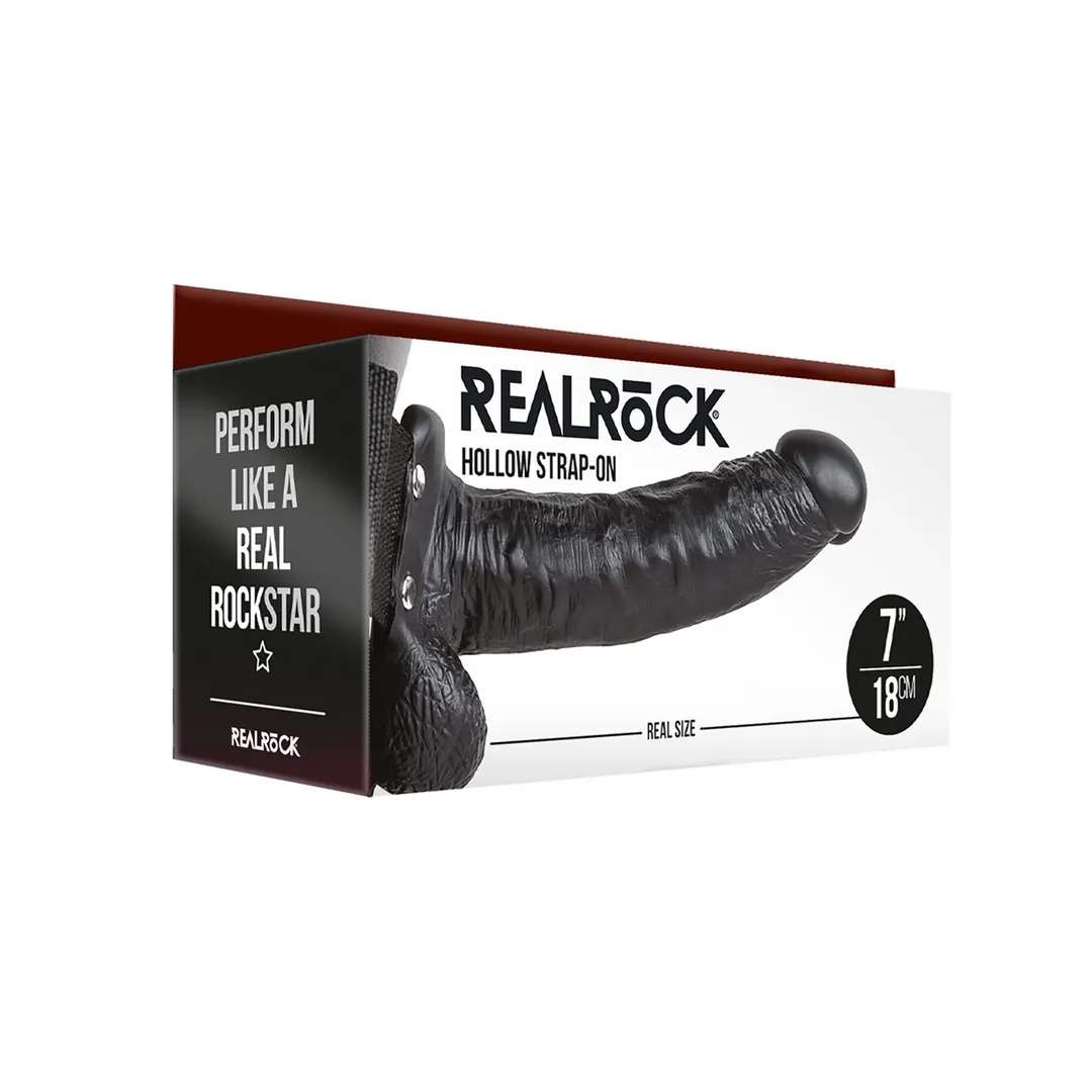 Hollow Strap-On met Ballen - 7 / 18 cm