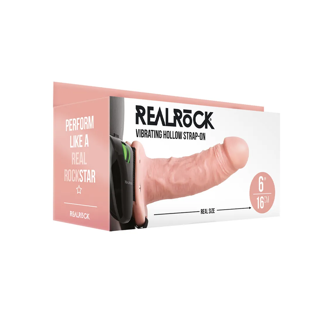 Vibrerende Hollow Strap-On zonder Balls - 6 / 15,5 cm