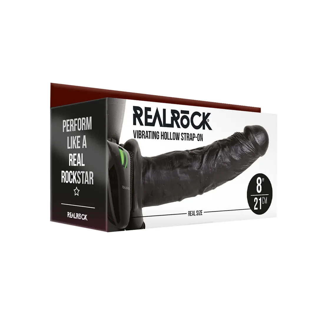 Vibrerende Hollow Strap-On zonder Ballen - 8 / 20,5 cm
