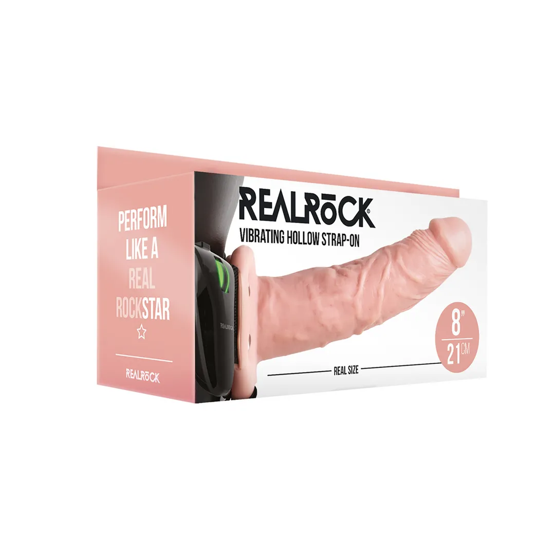 Vibrerende Hollow Strap-On zonder Ballen - 8 / 20,5 cm