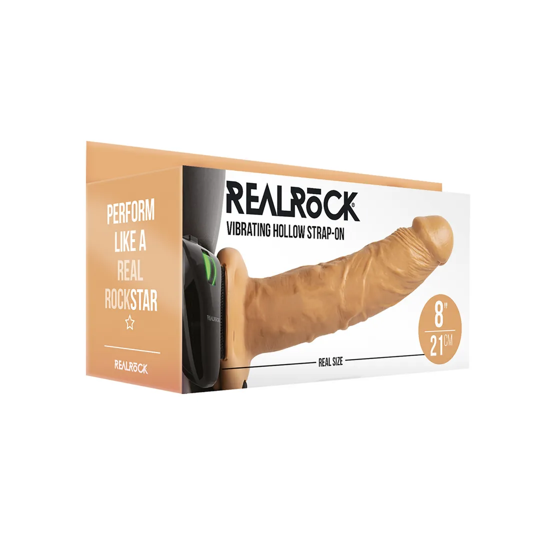 Vibrerende Hollow Strap-On zonder Ballen - 8 / 20,5 cm