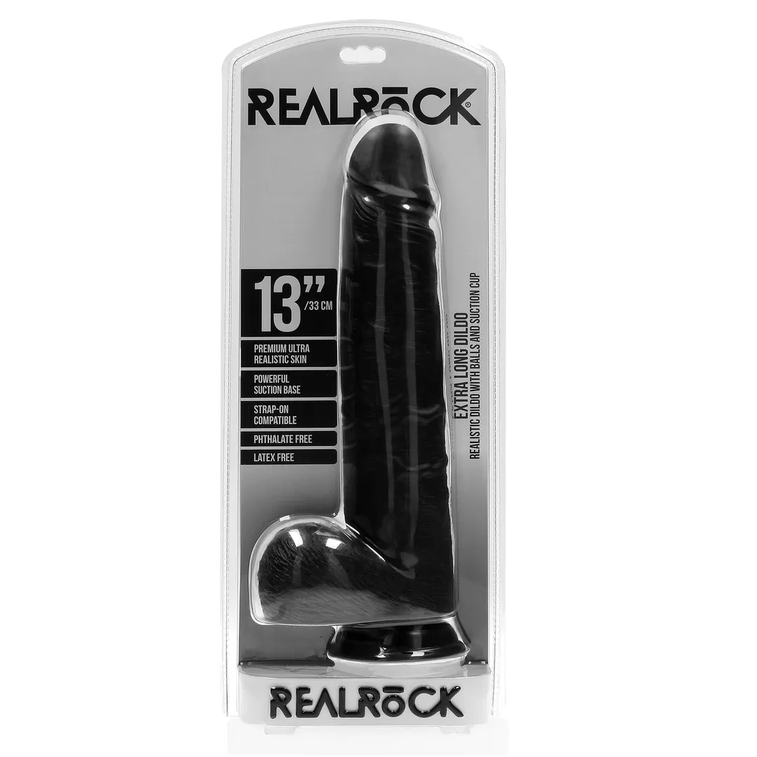 Extra Large Straight met Ballen 13 / 33 cm - Zwart
