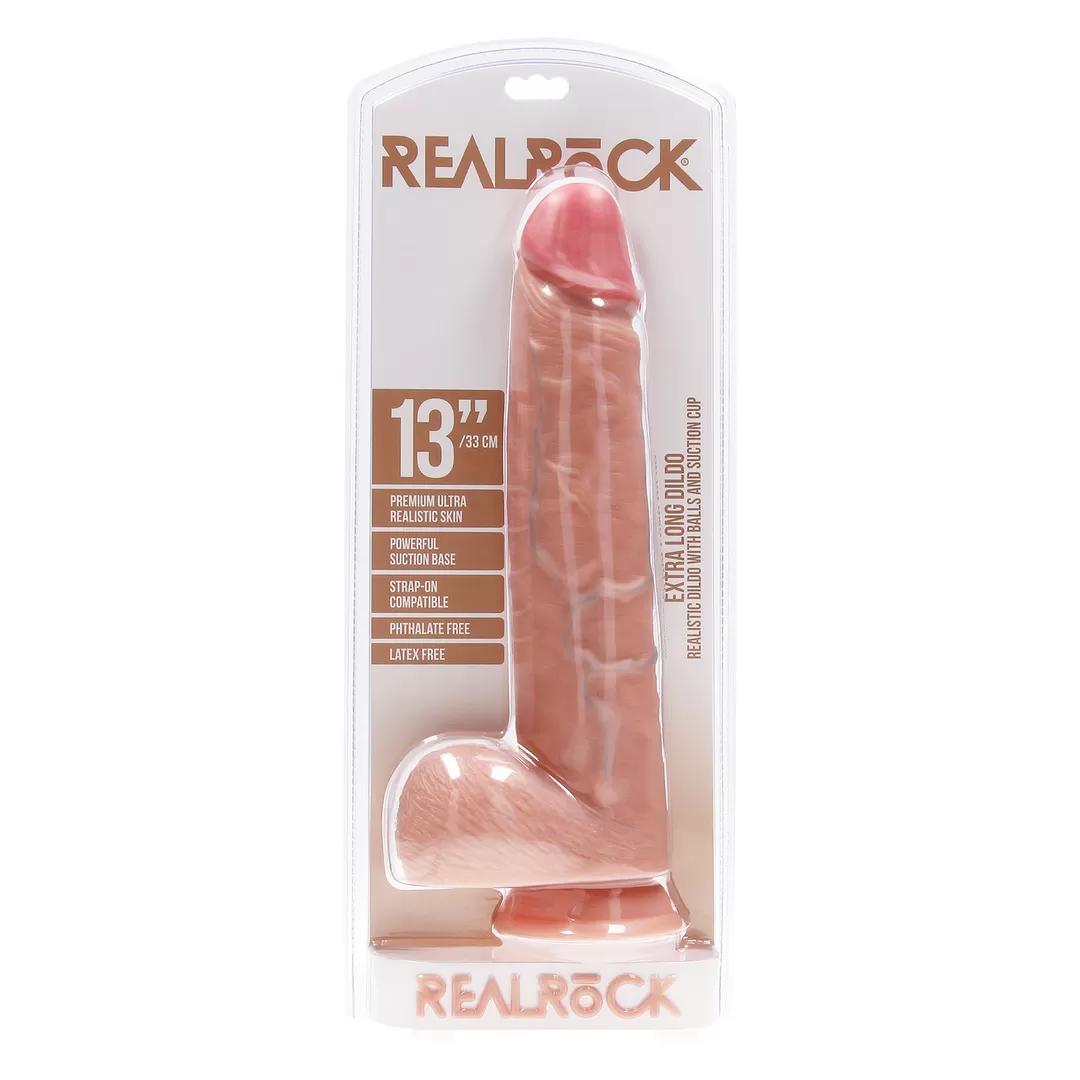 Extra Large Straight met Ballen 13 / 33 cm - Vlees
