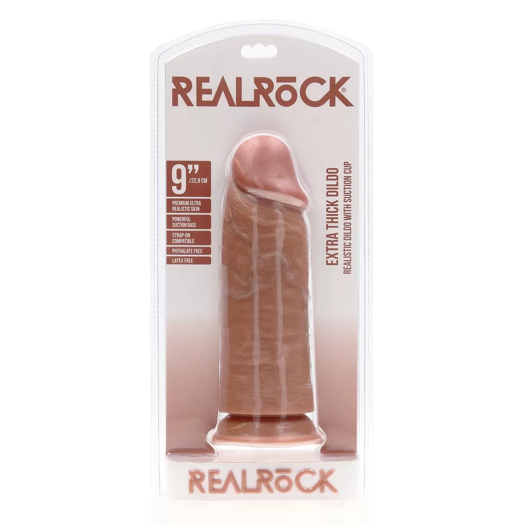 Extra Dikke Straight zonder Ballen 9 / 23 cm - Tan