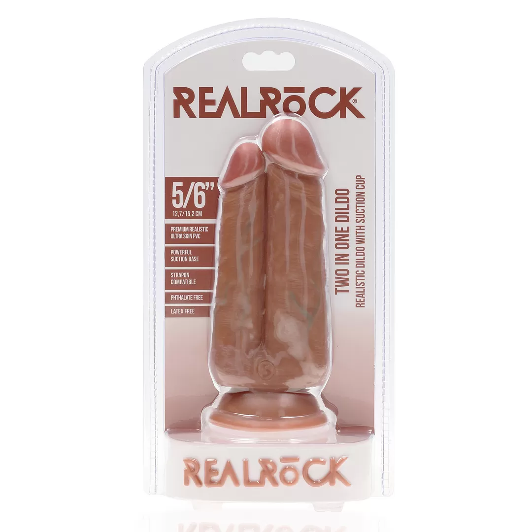 Twee in Een Dildo 5/6 - 12,7/15,2 cm - Tan