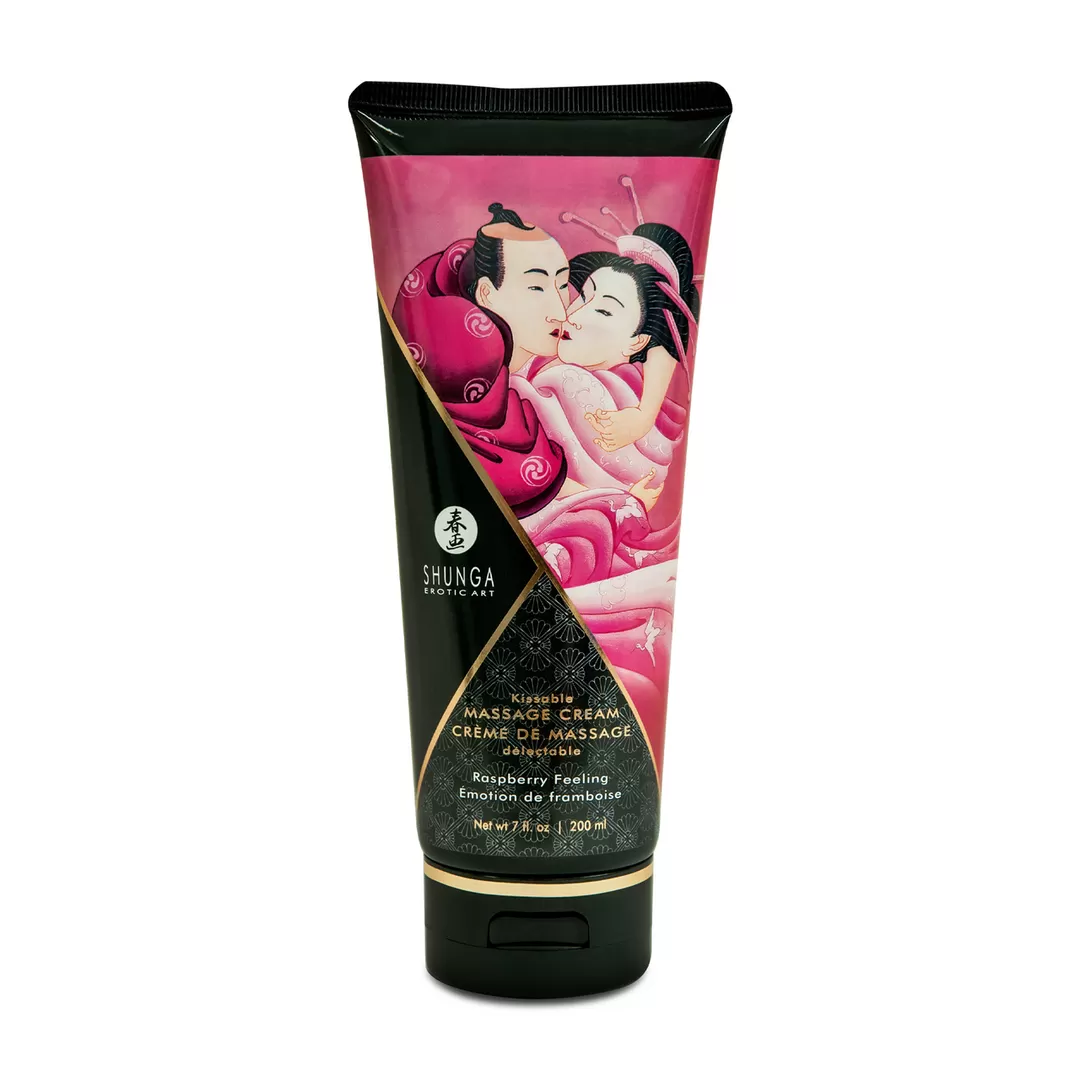 Kusbare Massagecrème - Framboosgevoel - 7 floz / 200 ml