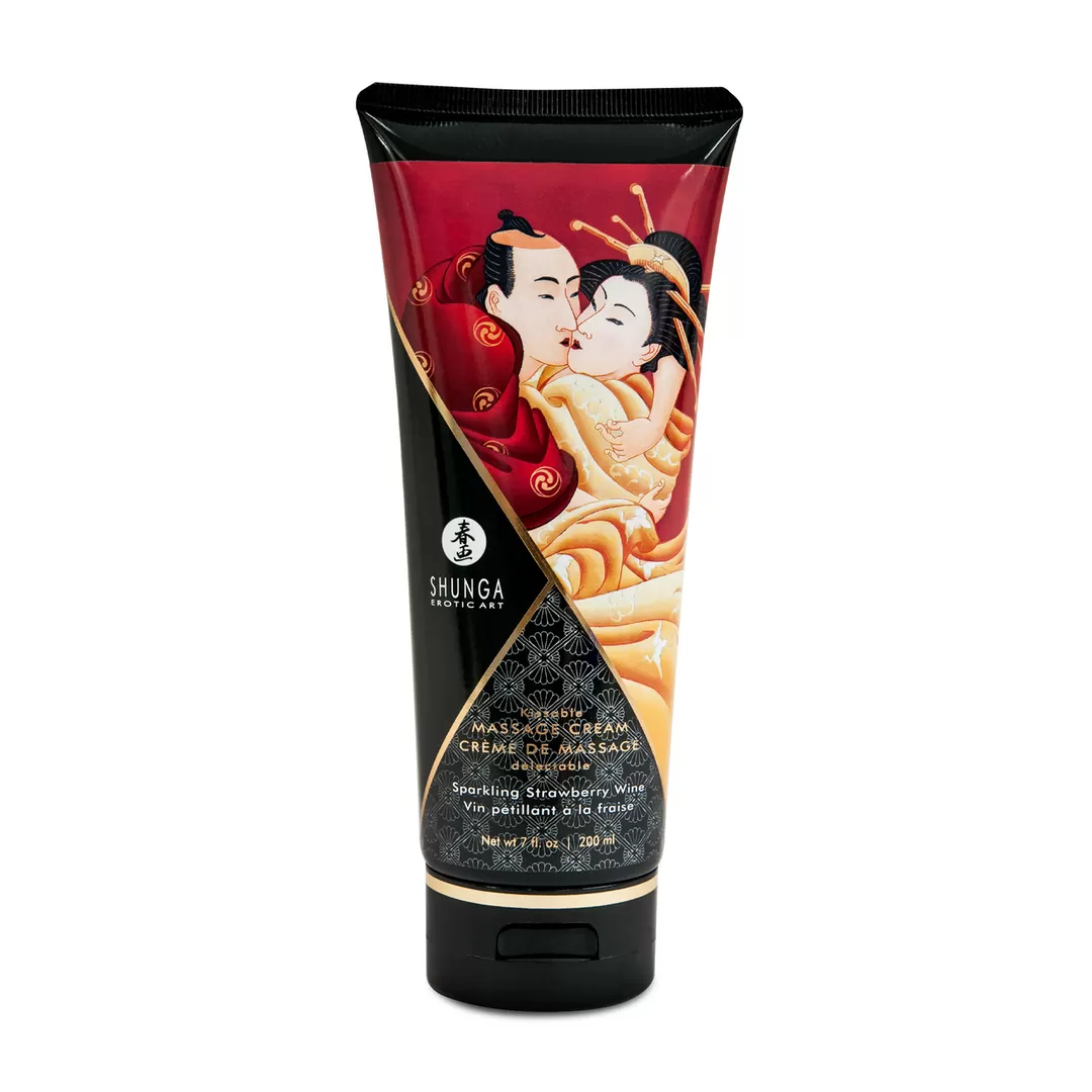Kusbare Massagecrème - Sprankelende Aardbeienwijn - 7 floz / 200 ml
