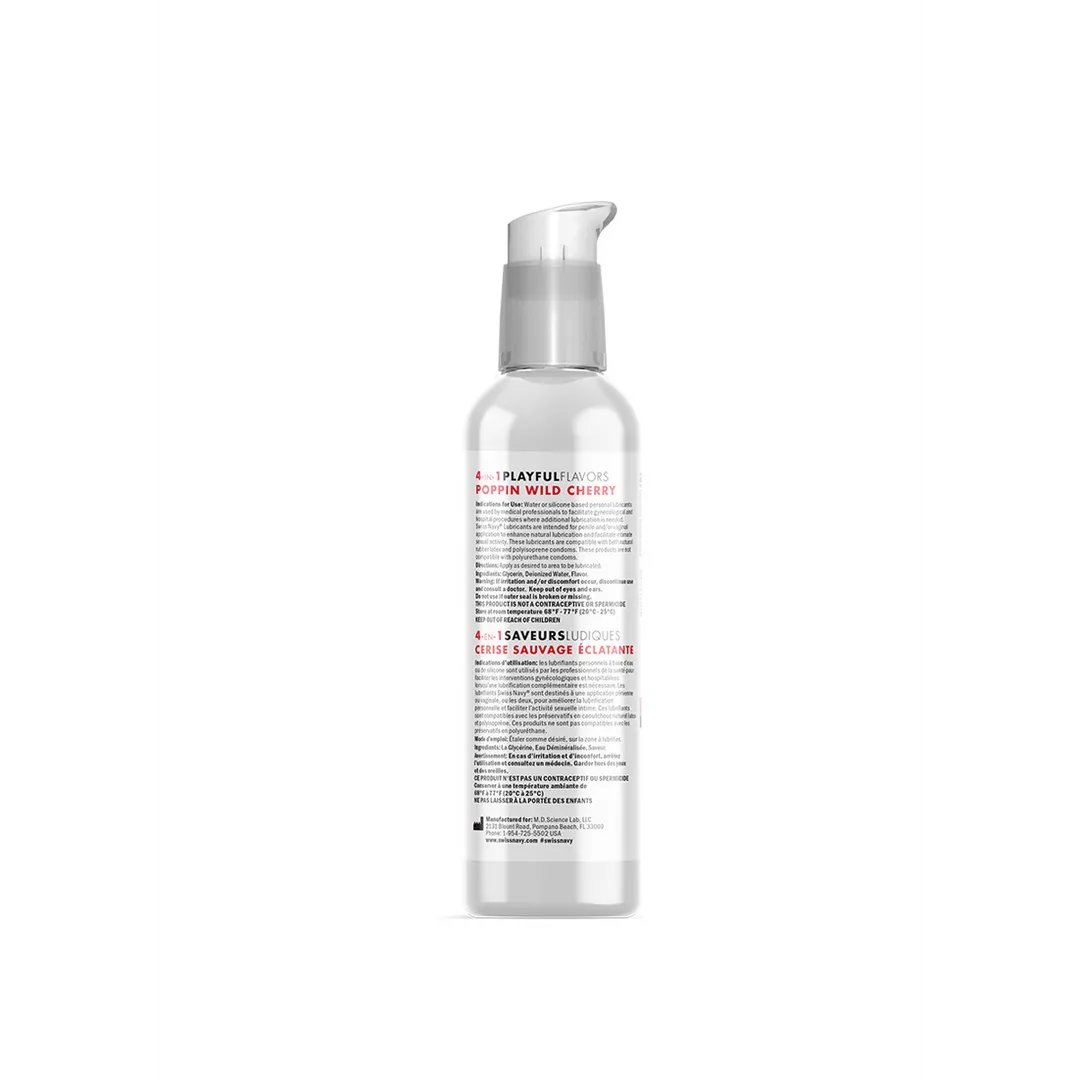 4 In 1 Glijmiddel met Poppin Wild Cherry Smaak - 4 fl oz / 118 ml