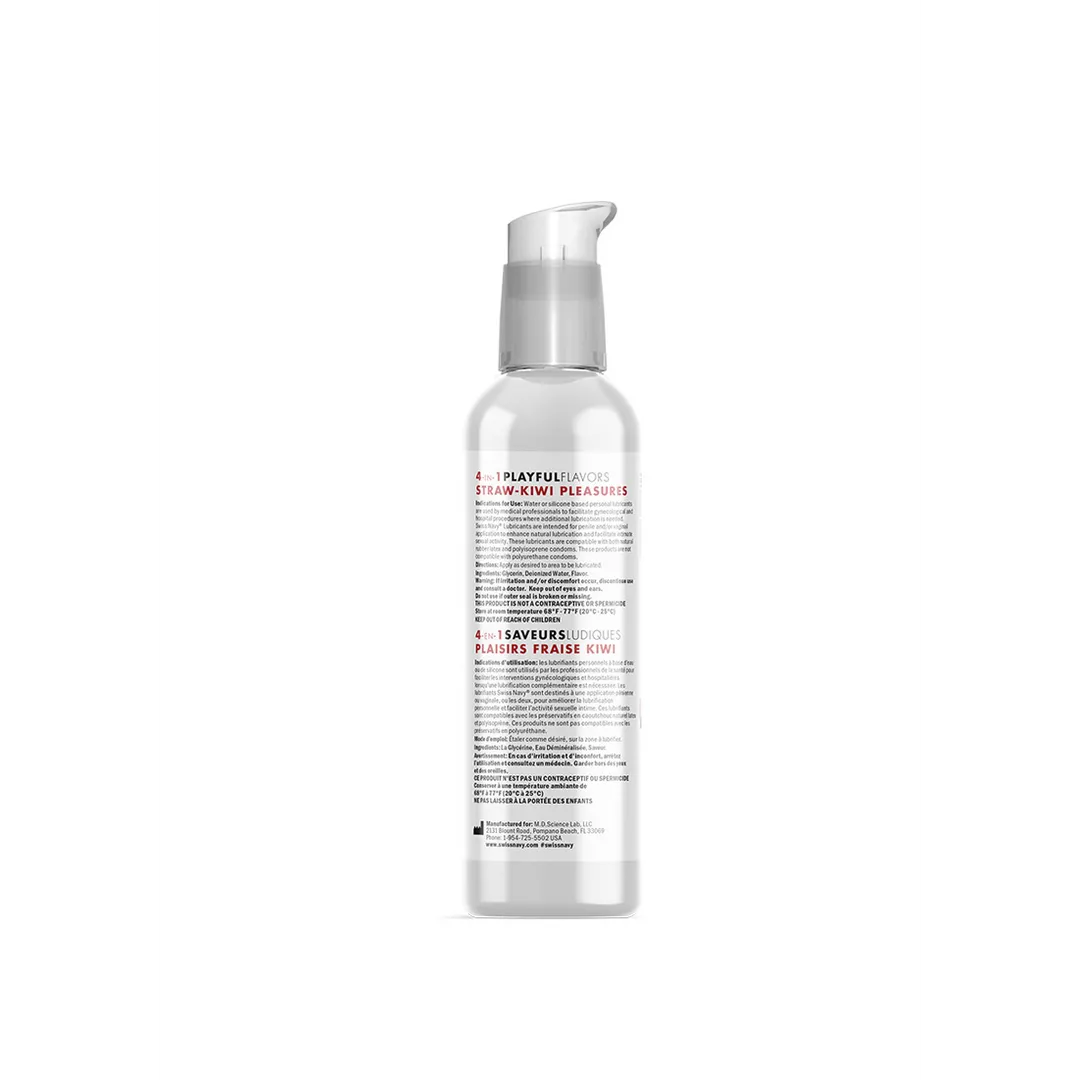 4 In 1 Smeerolie met Rietje-Kiwi Pleasures Smaak - 4 fl oz / 118 ml