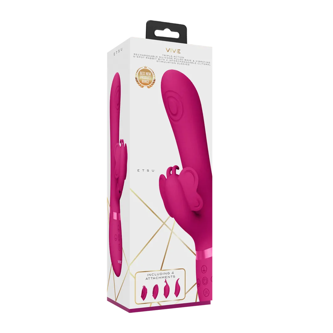 Etsu - Pulse Wave G-Spot Rabbit  Clitoral Stimulator - Roze