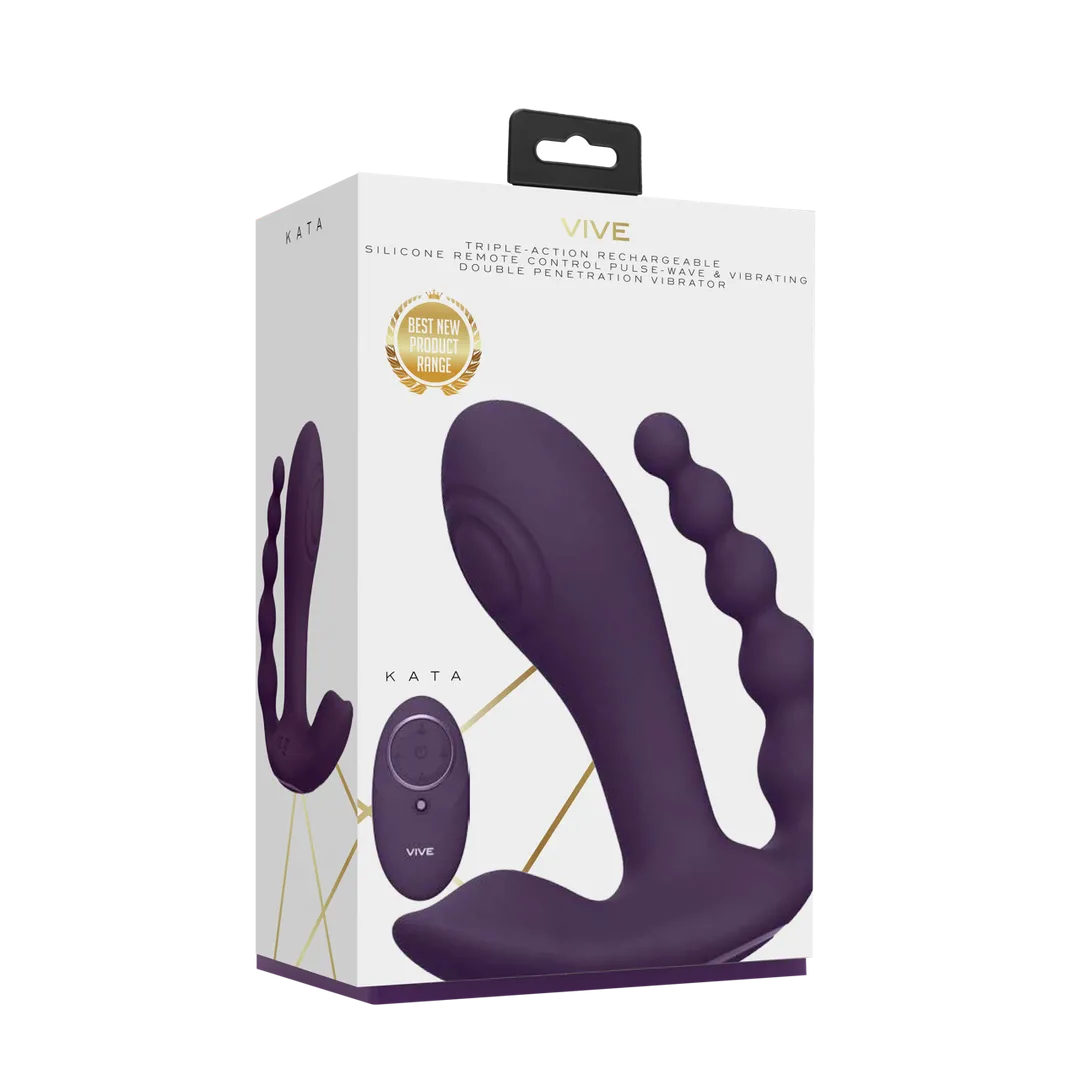 Kata - Pulse Wave  Vibrerende Dubbele Penetratie Vibrator - Paars