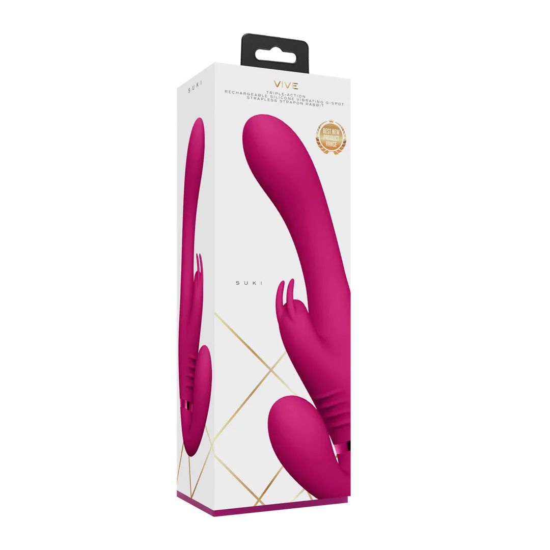 Suki - Vibrerende Strapless Strap-on Rabbit - Roze