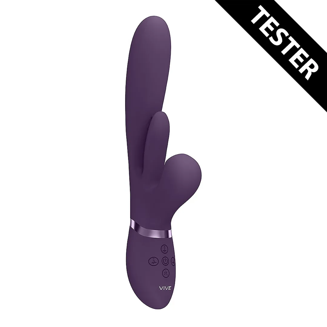 Kura - Duwende G-Spot Vibrator met Flapper Tong en Pulse Wave Stimulator - Paars - Tester