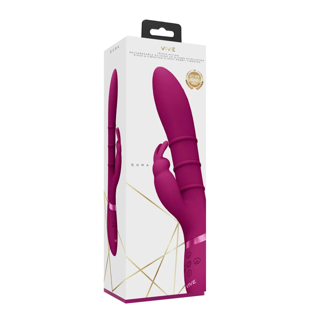 Sora - Up  Down Stimulerende Ringen, Vibrerende G-Spot Rabbit - Roze