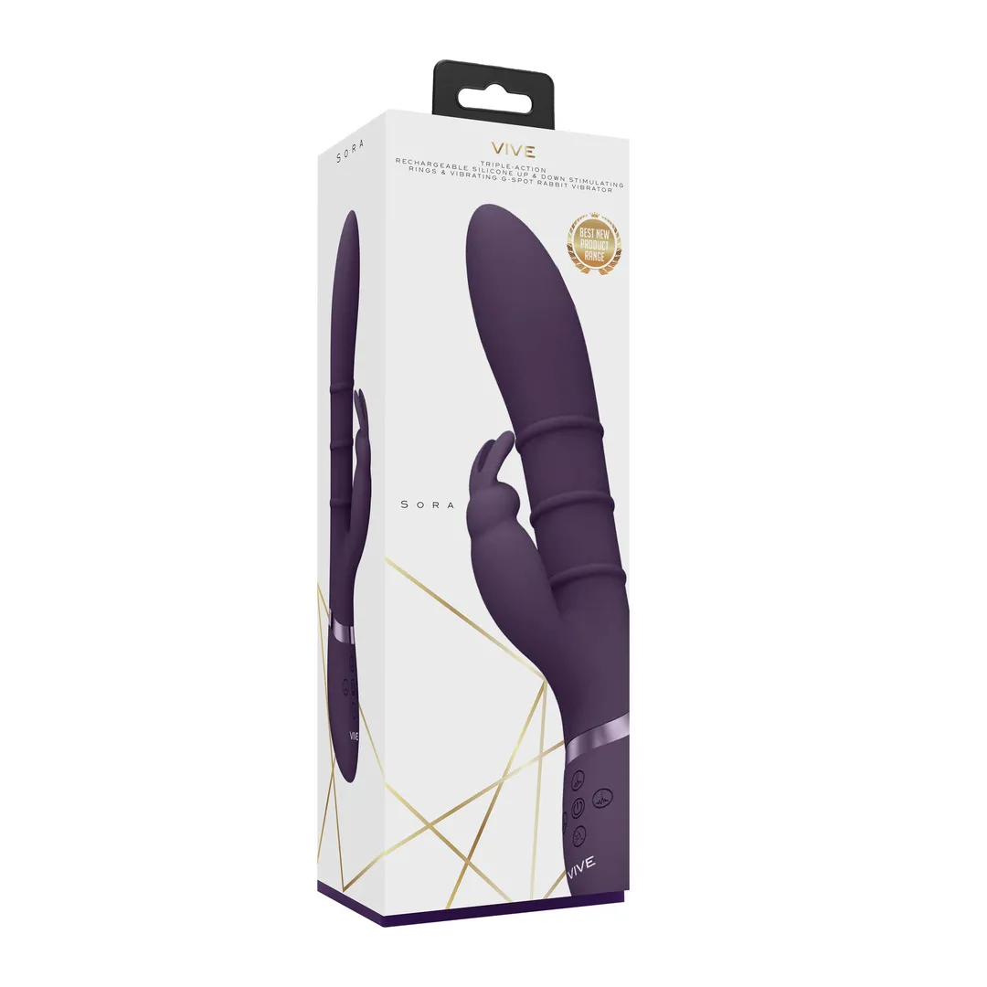 Sora - Up  Down Stimulerende Ringen, Vibrerende G-Spot Rabbit - Paars