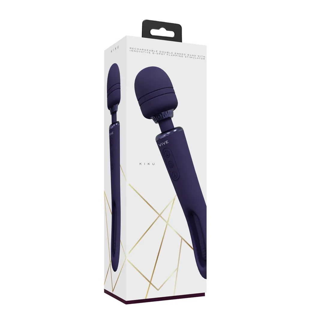 Kiku - Dubbelzijdige Wand met Innovatieve G-Spot Flapper Stimulator - Paars