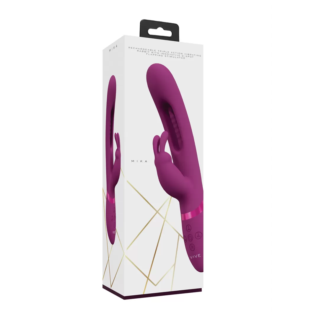 Mika - Triple Motor - Vibrerende Rabbit met Innovatieve G-Spot Flapper Stimulator - Roze