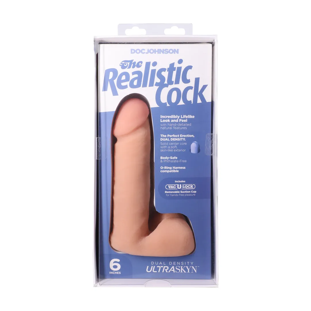 Realistic Cock met Ballen - Verwijderbare Vac-U-Lock Zuignap - ULTRASKYN - 6 / 16,5 cm - Vanille