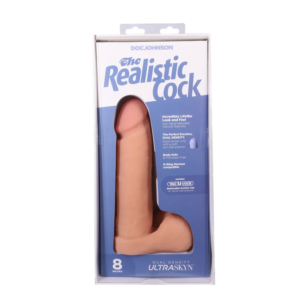 Realistische Cock met Ballen - Verwijderbare Vac-U-Lock Zuignap - ULTRASKYN - 8 / 21 cm - Vanille