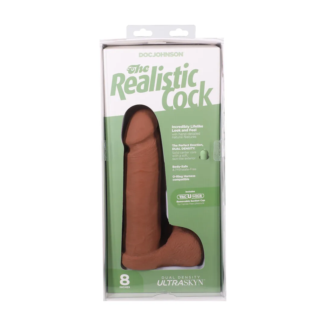 Realistische Cock met Ballen - Verwijderbare Vac-U-Lock Zuignap - ULTRASKYN - 8 / 21 cm - Karamel