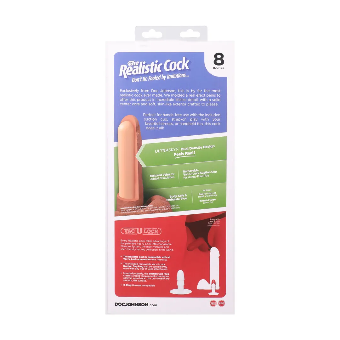 Realistische Cock met Ballen - Verwijderbare Vac-U-Lock Zuignap - ULTRASKYN - 8 / 21 cm - Karamel