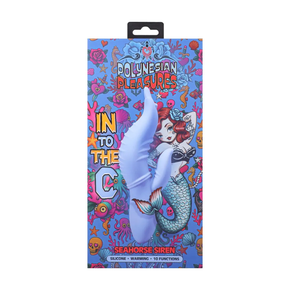 Into The C - Seahorse Siren - Warming Waved Rabbit Vibrator - Maui Blue