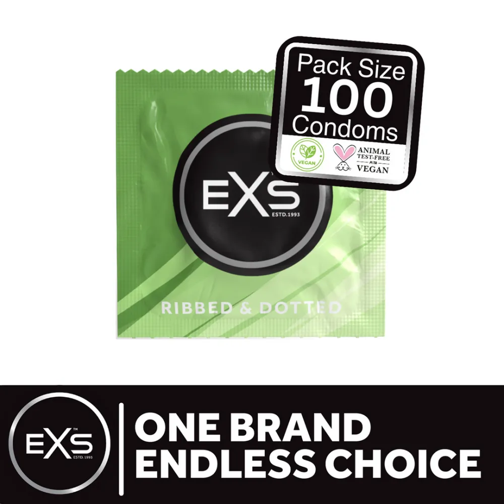 EXS 3 in 1 - Geribbeld, Gevuld en Uitgebreid - Condoms - 100 Stuks