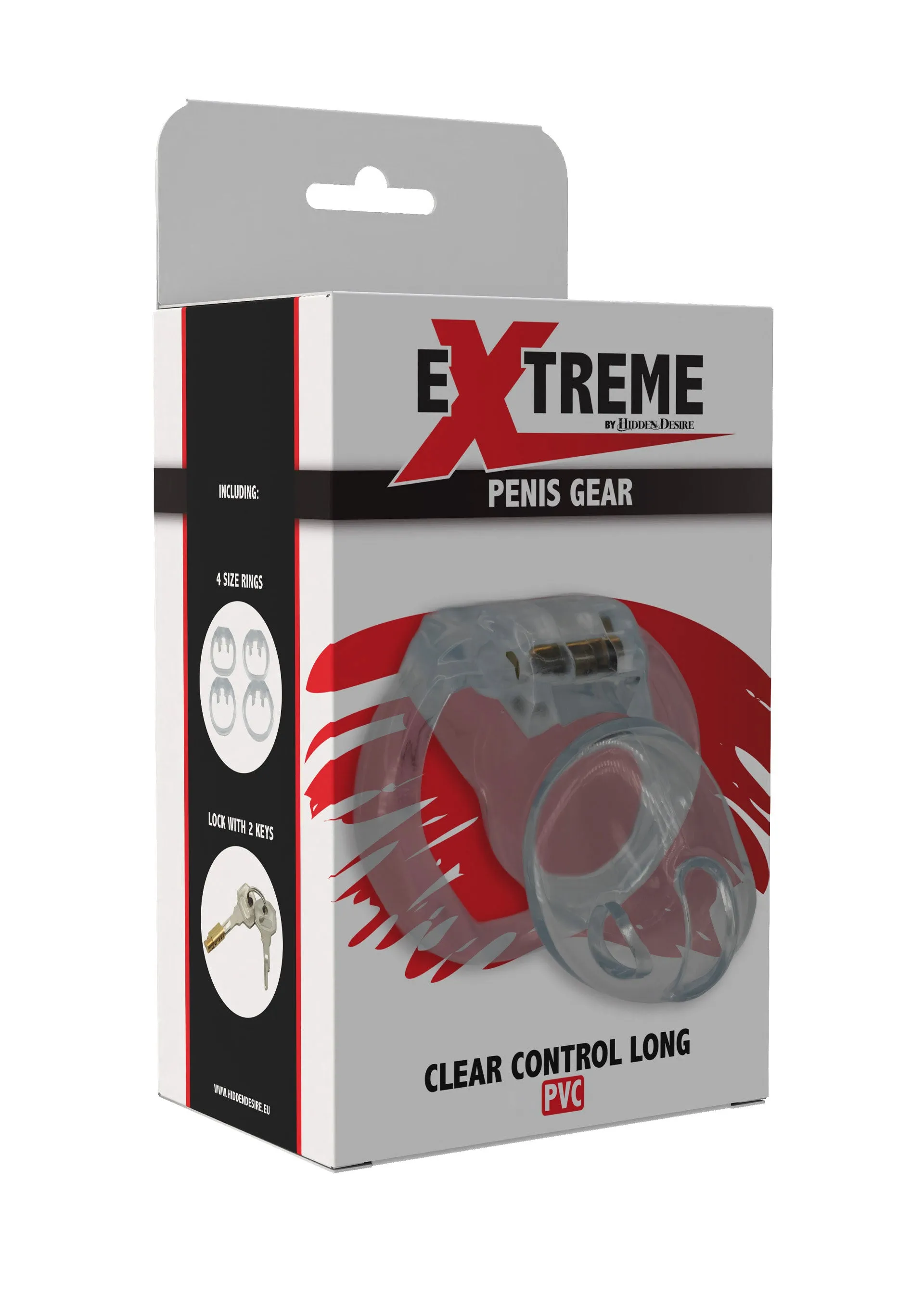 Clear Control Cock Cage Long