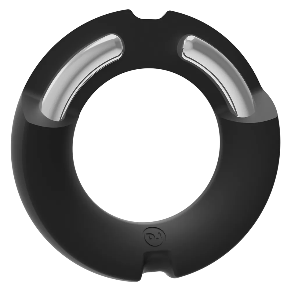 De Paradox - Silicone/Metal Cock Ring - 45mm - Zwart