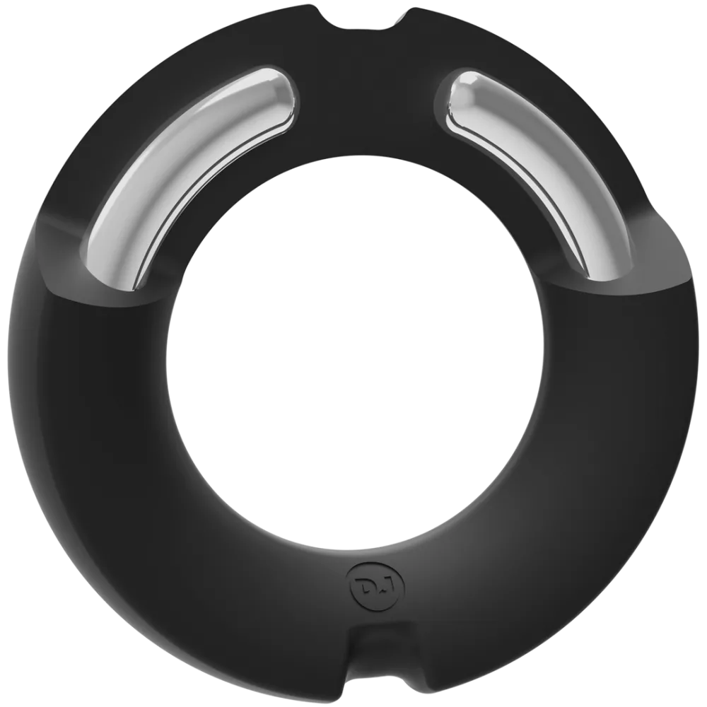 De Paradox - Silicone/Metalen Cockring - 50mm - Zwart
