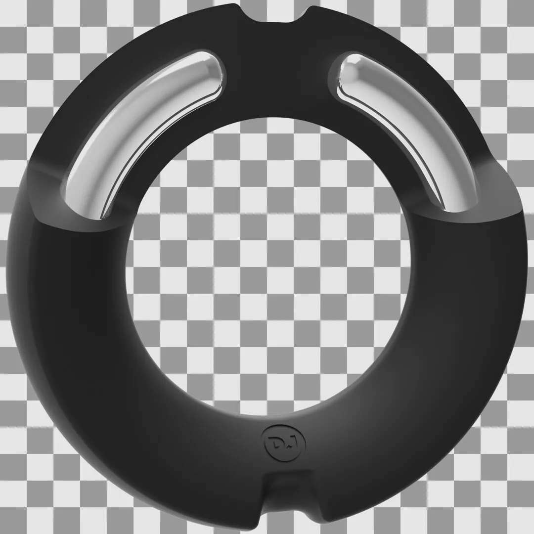 De Paradox - Silicone/Metalen Cockring - 50mm - Zwart