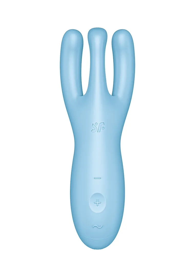 Threesome 4Plus - Lay-on Vibrator met App - Blauw