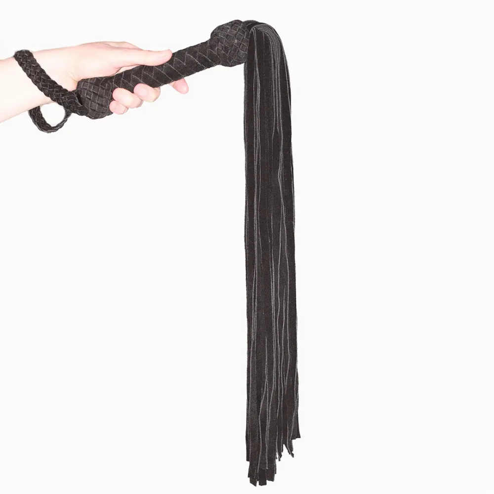 Lederen Suede Flogger - Zwart