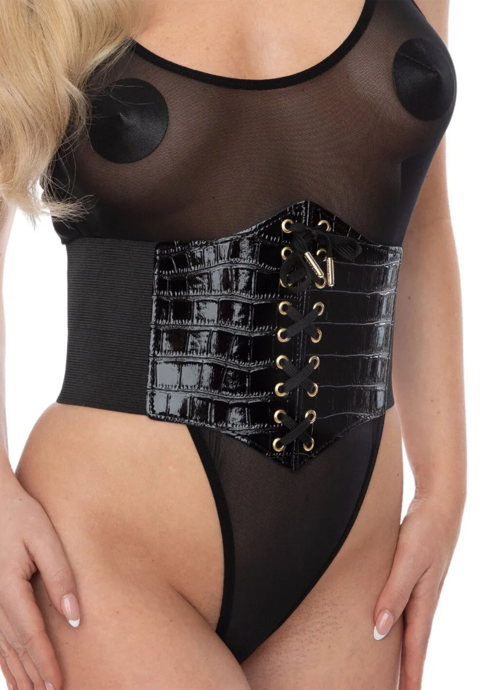 Croco Front Waist Cincher